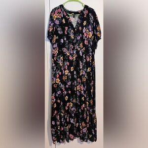 Torrid Black Floral Maxi Dress